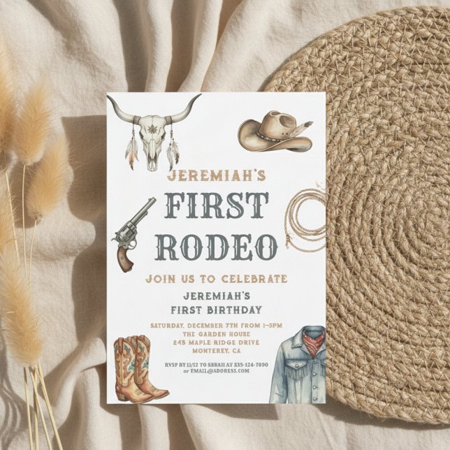 Invitación My First Rodeo Cowboy 1st Birthday (Subido por el creador)