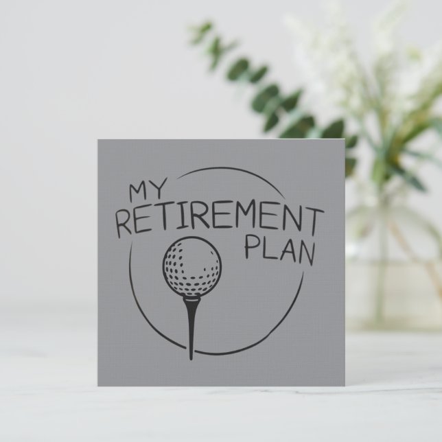 Invitación My Retirement Plan Funny Saying Golfing Golfer  (Anverso de pie)