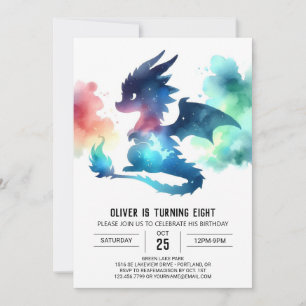Invitación Mysteria Dragon Birthday Digital