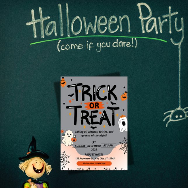 Invitación Mysterious Chinese Text Halloween Invitation (Subido por el creador)