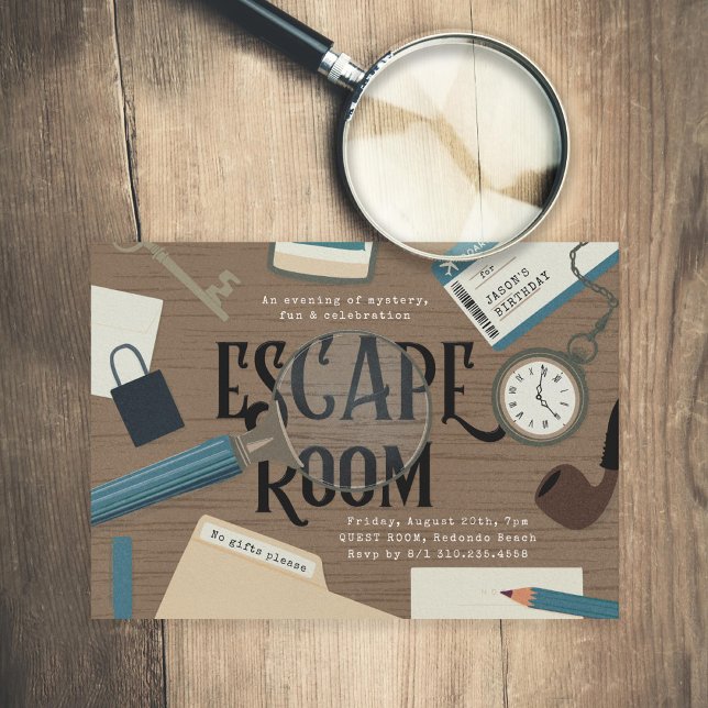 Invitación Mystery Escape Room Blue Birday (Subido por el creador)