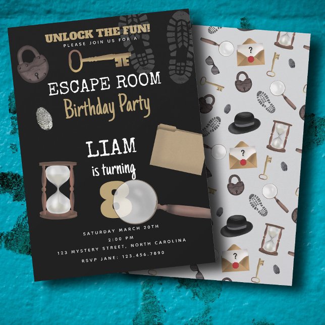 Invitación Mystery Kids Secret Agent Spy Detective Cumpleaños (Mystery Kids Secret Agent Spy Detective Birthday Invitation)