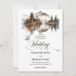 Invitación Mystic Autumn Calligraphy Wedding Invitation