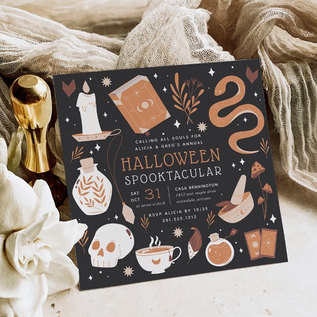 Invitación Mystic Boho Crystal Halloween Party (Subido por el creador)