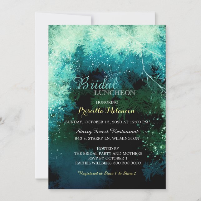 Invitación Mystic Forest Bridal Shower Luncheon (Anverso)