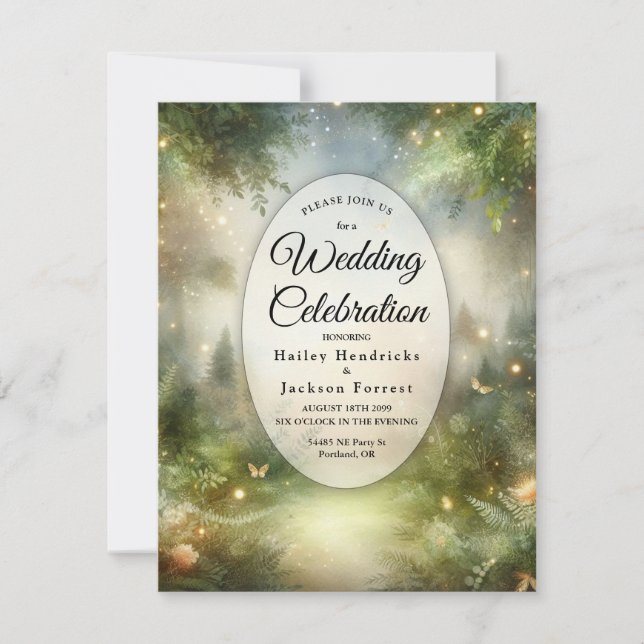 Invitación Mystic Forrest Meadow Magic (Anverso)