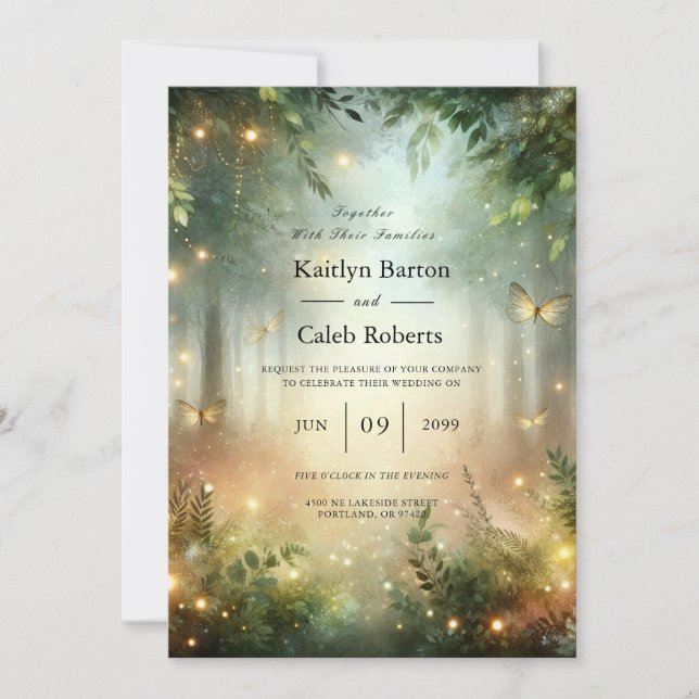 Invitación Mystic Forrest Meadow Magic (Anverso)