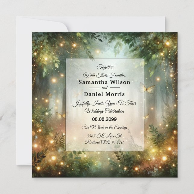 Invitación Mystic Forrest Meadow Magic (Anverso)