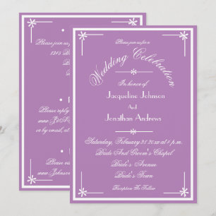 Invitación Mystic Mauve All In One RSVP Email Website Boda