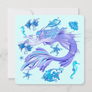 Invitación Mystic Mermaid Fairy Purple Creple Ceramic Tile