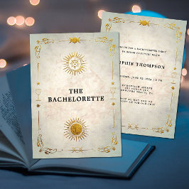 Invitación Mystic Tarot Fortune Old Gold Bachelorette Party
