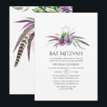 Invitación Mystical Boho Succulent Bat Mitzvah<br><div class="desc">Invitación a la moda de suculento murciélago de planta mitzvah diseñada para ser rápida y fácilmente personalizable a los detalles de su evento.</div>