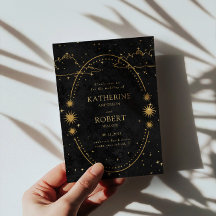 Mystical Celestial Gold Moon Stars Black Boda