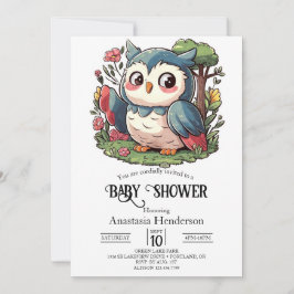 Invitación Mystical Cute Owl Baby Shower