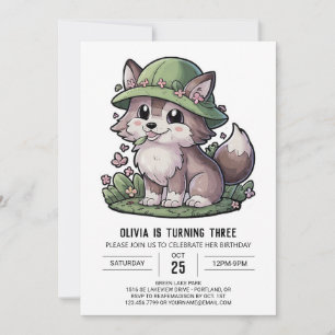 Invitación Mystical Dreamy Digital Wolf Birthday