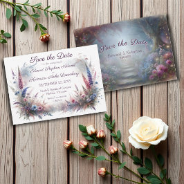 Invitación Mystical Floral Woodland Wedding Save the Date