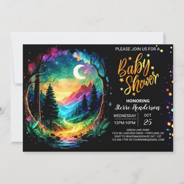 Invitación Mystical Grove Boho Baby Shower (Anverso)