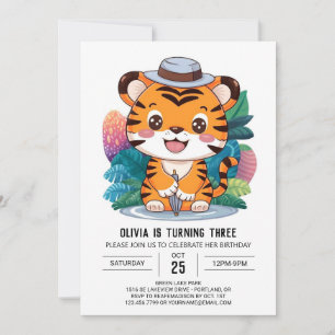 Invitación Mystical Little Tiger Digital Birday