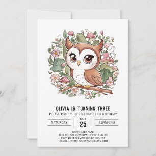 Invitación Mystical Lovely Digital Owal Birthday