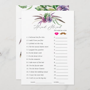 Invitación Mystical Succulens Bridal Shower Game