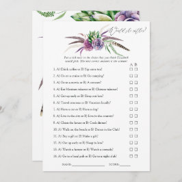 Invitación Mystical Succulens Bridal Shower Game