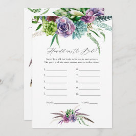 Invitación Mystical Succulens Bridal Shower Game