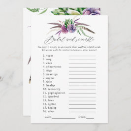 Invitación Mystical Succulens Bridal Shower Game