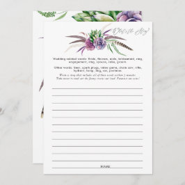 Invitación Mystical Succulens Bridal Shower Game