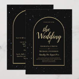Invitación Mystique BLACK GOLD Starry Night Boda