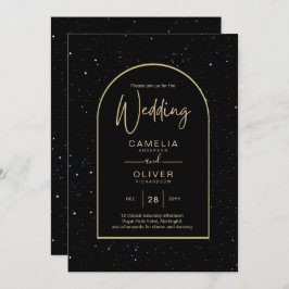 Invitación Mystique BLACK GOLD Starry Night Boda