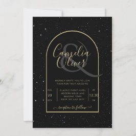 Invitación Mystique BLACK GOLD Starry Night Boda