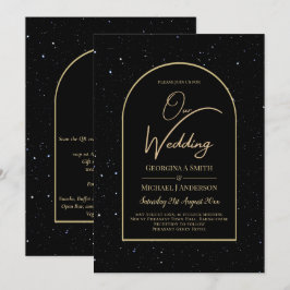 Invitación Mystique BLACK GOLD Starry Night Boda