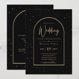 Invitación Mystique BLACK GOLD Starry Night Boda