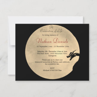Invitación Mythical Dragon Celebration of Life Card