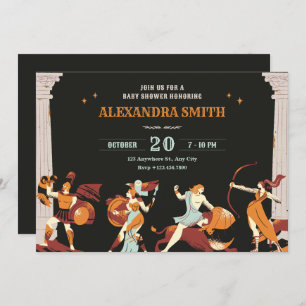 Invitación Mythology Heroes baby ducha