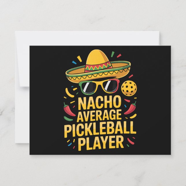 Invitación Nacho Average Pickleball Player (Anverso)