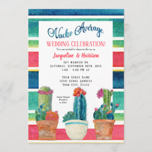 Invitación Nacho Promedio Boda Fiesta Desert Floral Cactus