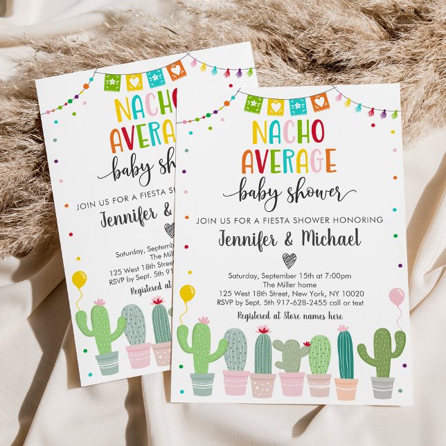 Invitación Nacho Promedio de Baby Shower Cactus Fiesta (Subido por el creador)