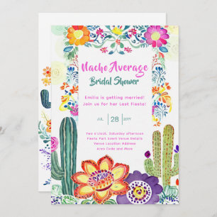 Invitación Nacho Promedio De Ducha De Novias Última Fiesta