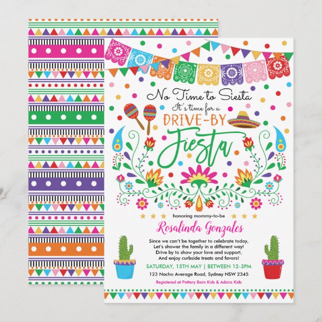 Invitación Nacho Promedio De Fiesta A Través De Baby Shower (Anverso / Reverso)