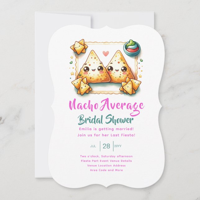Invitación ¡Nacho Promedio Fiesta! Última ducha de novia Fies (Anverso)