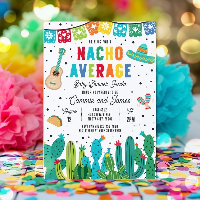 Invitación Nacho promedio mexicano de Fiesta Baby Shower (Subido por el creador)