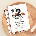 Invitación Nacido 2 Ball Sport niño temático segundo Fiesta d<br><div class="desc">Nacido 2 Ball Sport Tema Niño 2do cumpleaños invitaciones de fiesta</div>