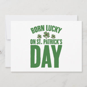 Invitación Nacido con suerte en el cumpleaños irlandés del Dí