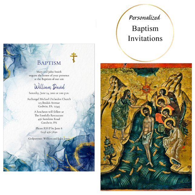 Invitación Nacido de agua y espíritu bautismo ortodoxo (Subido por el creador)