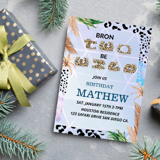Invitación Nacido Dos Seres Salvajes Leopardo de la Selva Imp