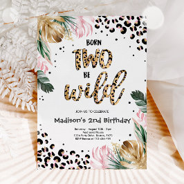 Invitación Nacido Dos Seres Salvajes Leopardo de la Selva Imp