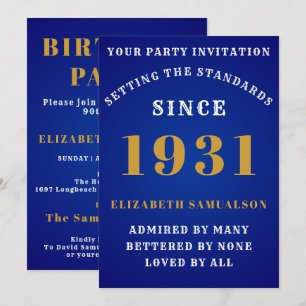Invitación Nacido en 1931 90th Birthday Love Añadir tu nombre