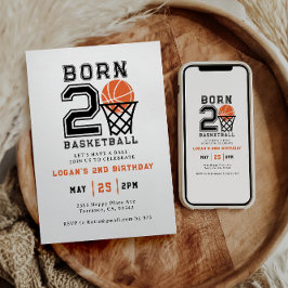 Invitación Nacido en 2 Baloncesto | Segundo cumpleaños de Spo