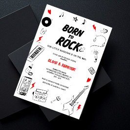Invitación Nacido en Rock Star Baby Shower